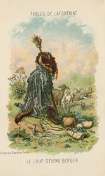 Ulven der spillede hyrde (chromolitho)